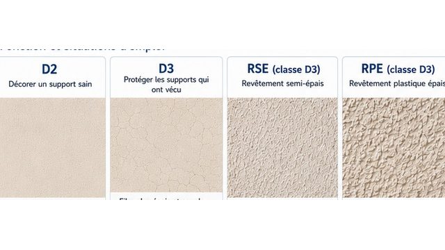 Textures des revêtements de façade D2, D3, RSE et RPE