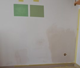 Reprise des enduits sur mur intérieur après infiltration à Chambéry